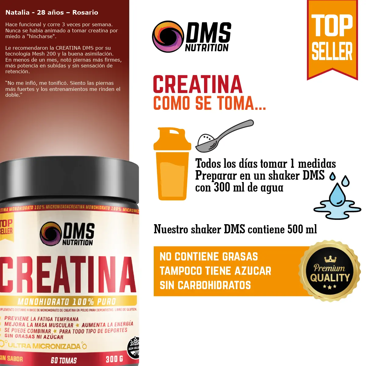 Creatina DMS Nutrition x 300 grs micronizada