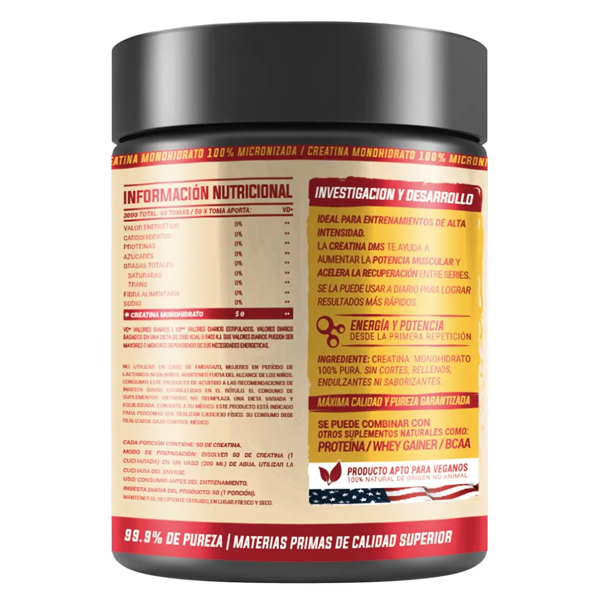Creatina DMS Nutrition x 300 grs micronizada
