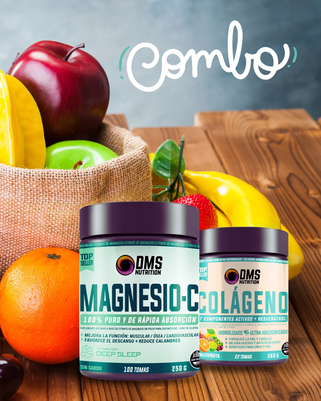 Combo natural, citrato de magnesio + colágeno